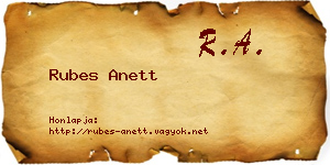 Rubes Anett névjegykártya